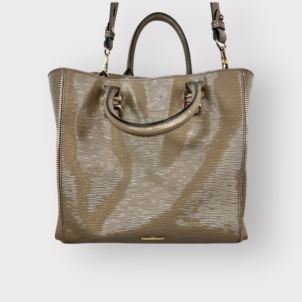 REBECCA MINKOFF the Perry Tote Patent Leather in Taupe